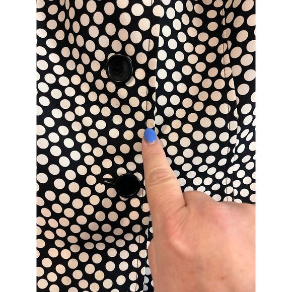 Lillie Rubin Vintage Silk Polka Dot Skirt Suit Set Sz 6 Black White Ruffle Hem - Picture 7 of 16